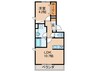 D-room熊西 1LDKの間取り