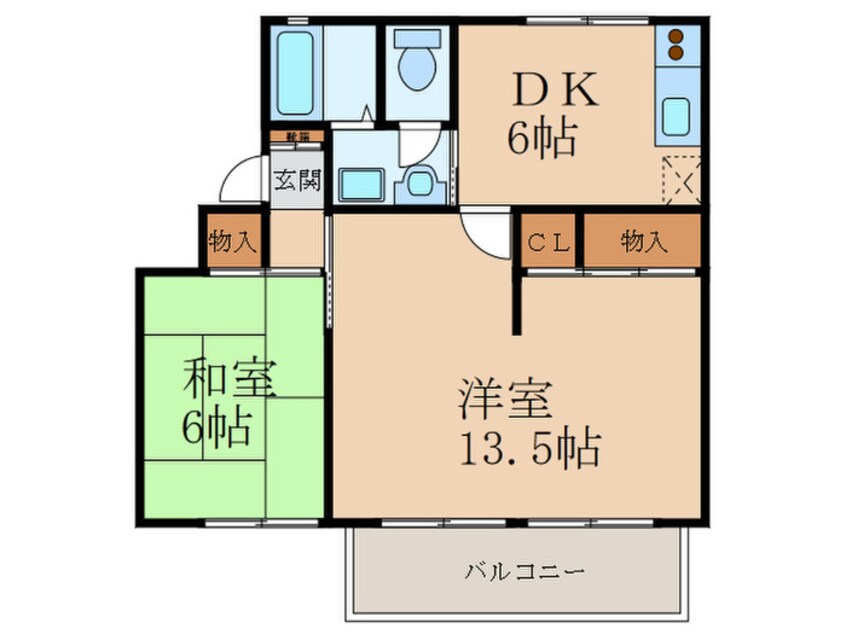 間取図 シャルムナガイＢ棟