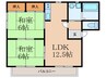 カーサ１３６Ｂ棟 2LDKの間取り