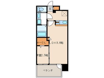 間取図 ｸﾞﾗﾝﾌｫｰﾚﾌﾟﾗｲﾑ西新（９０８）