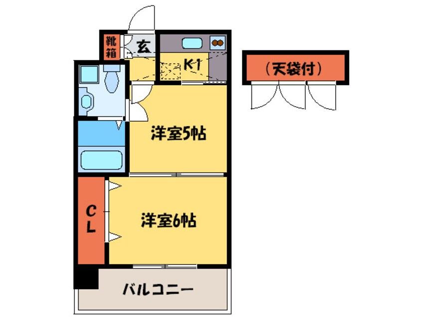 間取図 エステ－トモア警固本通り