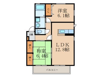 間取図 コーポランド田原　Ｂ棟