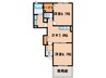 カ－サフェリ－チェ壱番館 2DKの間取り