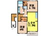 カ－サフェリ－チェ壱番館 2LDKの間取り