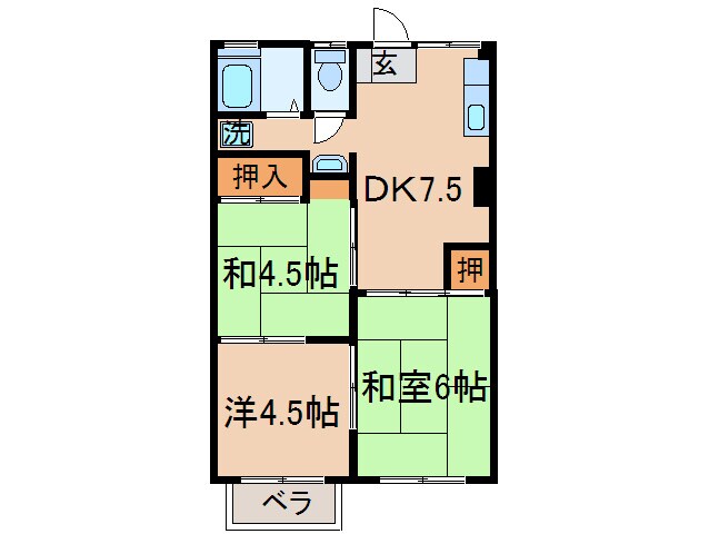 間取り図 コスモハイツ俵