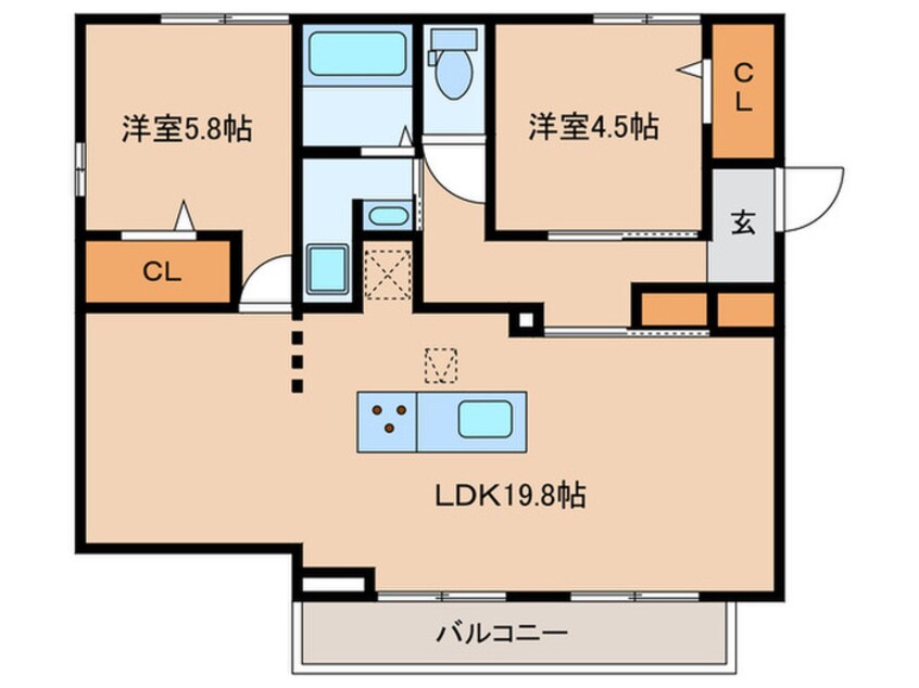 間取図 D-ROOM室見