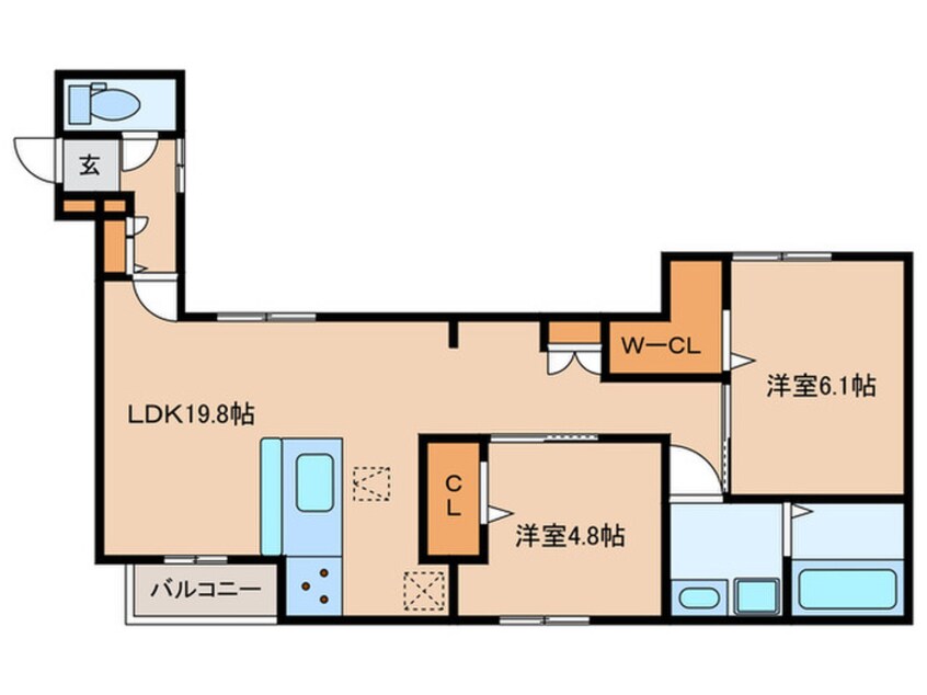 間取図 D-ROOM室見