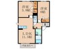ヴィラＳＨＭ行橋クアルト 2LDKの間取り