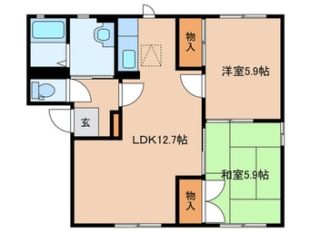 間取図 フィールドコート本城Ⅱ　A棟