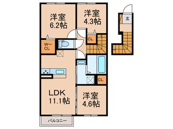 間取図 仮）D-Room昴