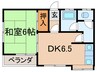 リビオン熊西(408) 1DKの間取り