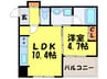 パ－クフラッツ平尾 1LDKの間取り
