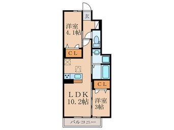 間取図 仮）トレス古前