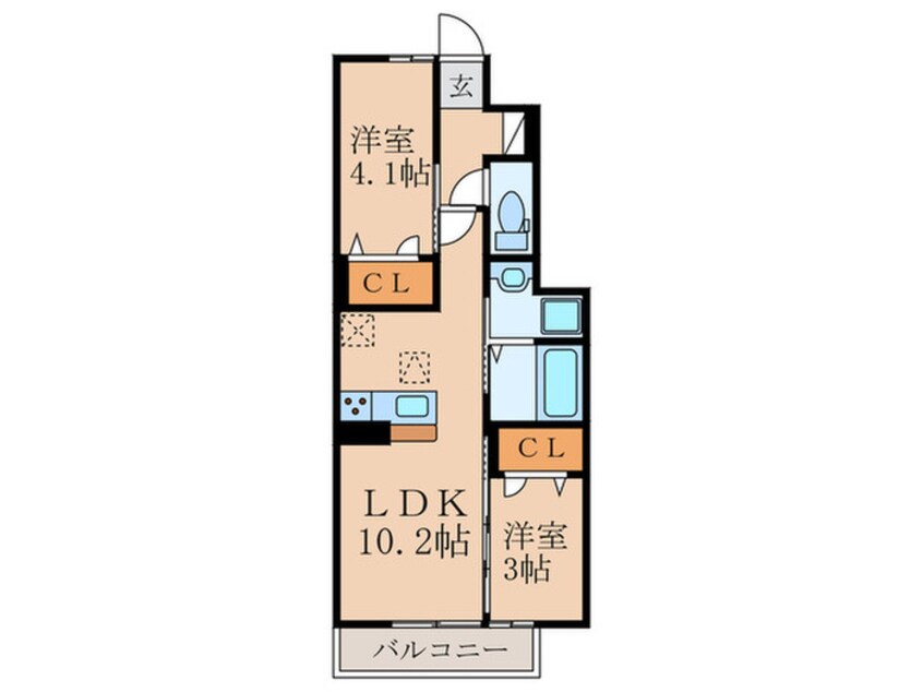 間取図 仮）トレス古前