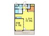 フォステリア大橋 1LDKの間取り
