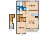 ジュネス馬場A 2LDKの間取り
