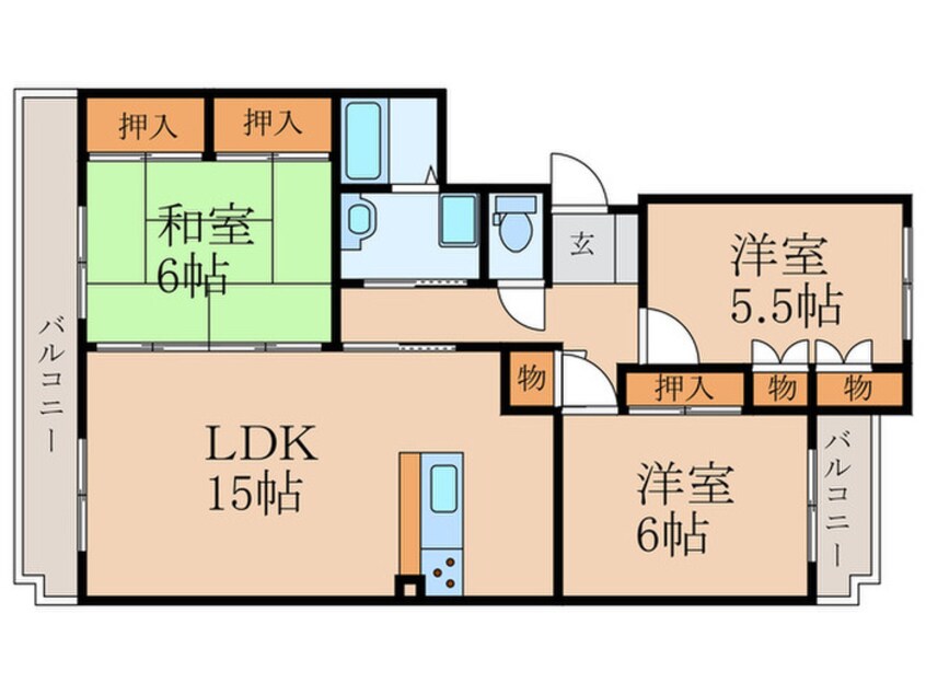 間取図 REZIA苅田　C棟