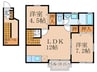 ヴェルドミールⅡ 2LDKの間取り