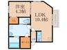 ilusion下曽根 1LDKの間取り