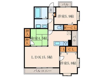 間取図 ドエルヴィラ鴨生田