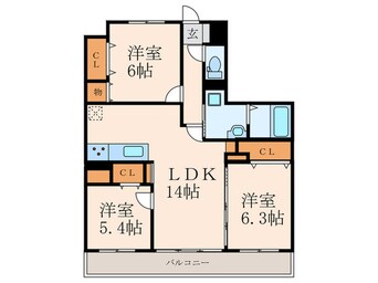 間取図 ドエルヴィラ本城