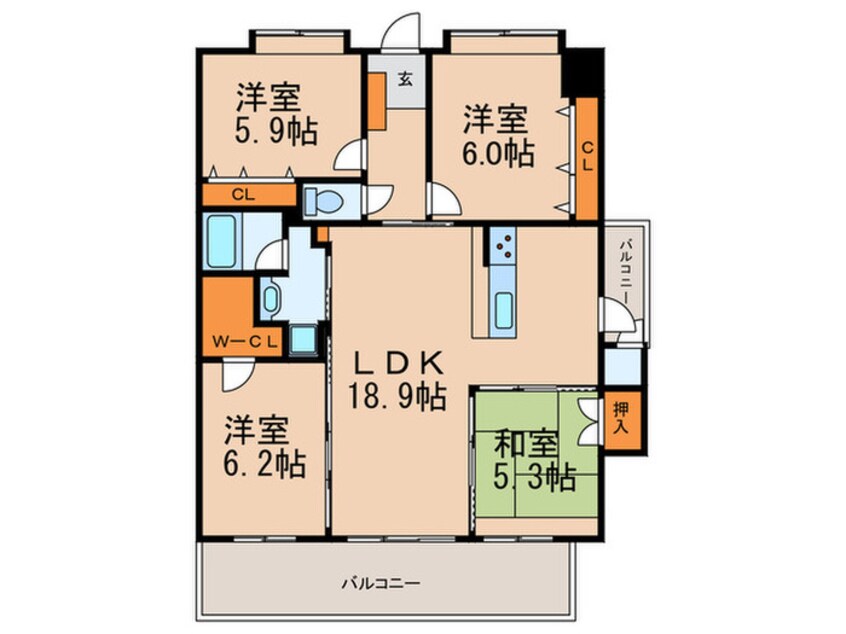 間取図 ニューガイア福岡東