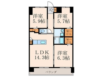 間取図 ウイングス八幡駅前