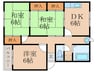 グローヴ安部山Ⅰ 3DKの間取り
