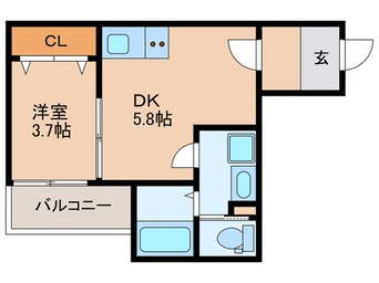 間取図 ジラフ姪浜駅前