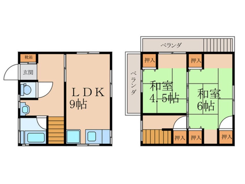 間取図 帆柱貸家