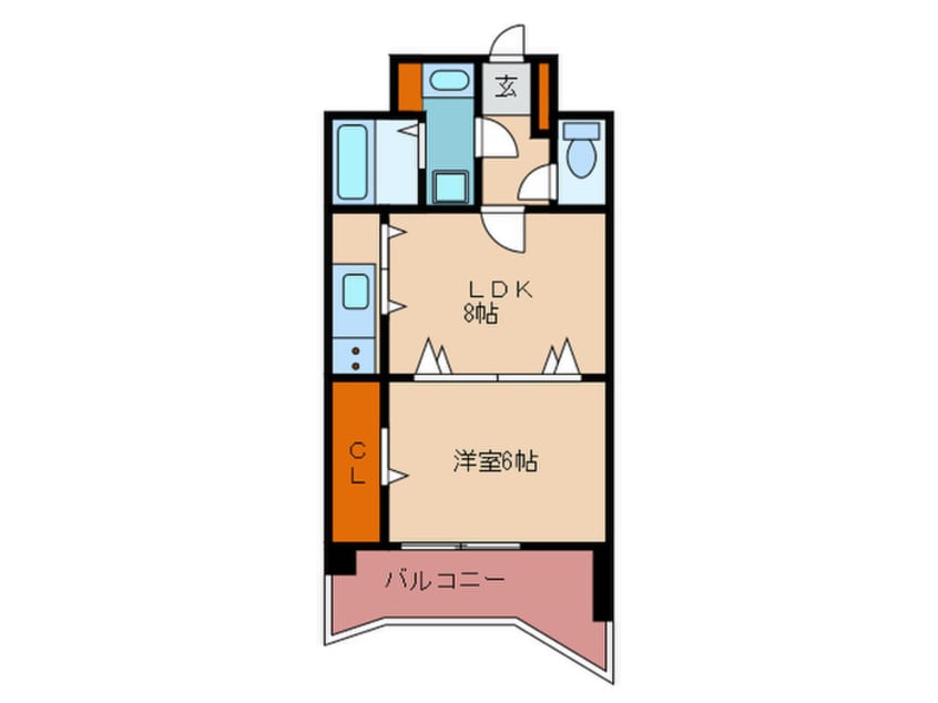間取図 ｸﾞﾗﾝﾄﾞｽﾃｲﾂ薬院ｷﾞｬﾗﾘｰ（302）