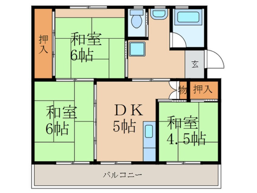 間取図 ビレッジハウス日明３号棟
