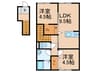 ルミナーレ高須 2LDKの間取り