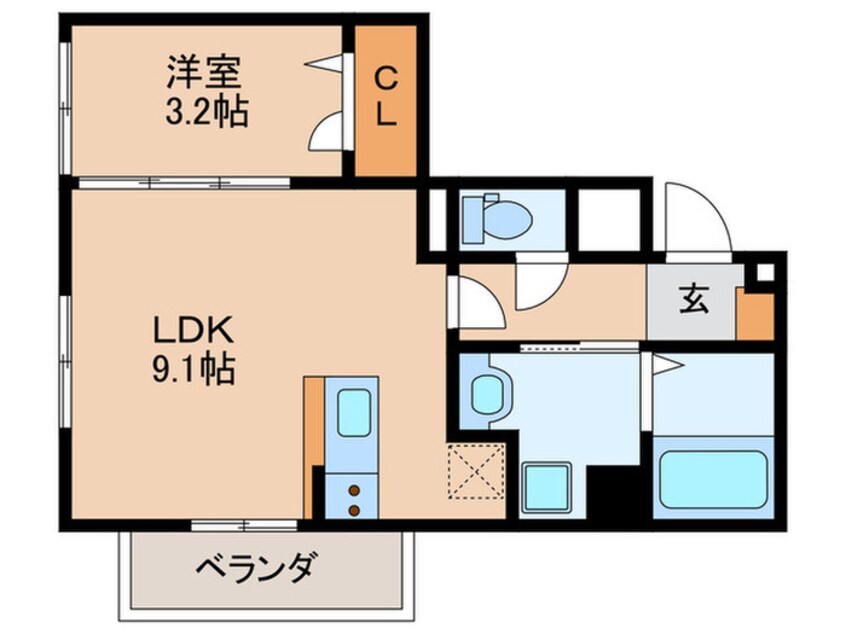 間取図 ラフィーネ井尻ⅡB