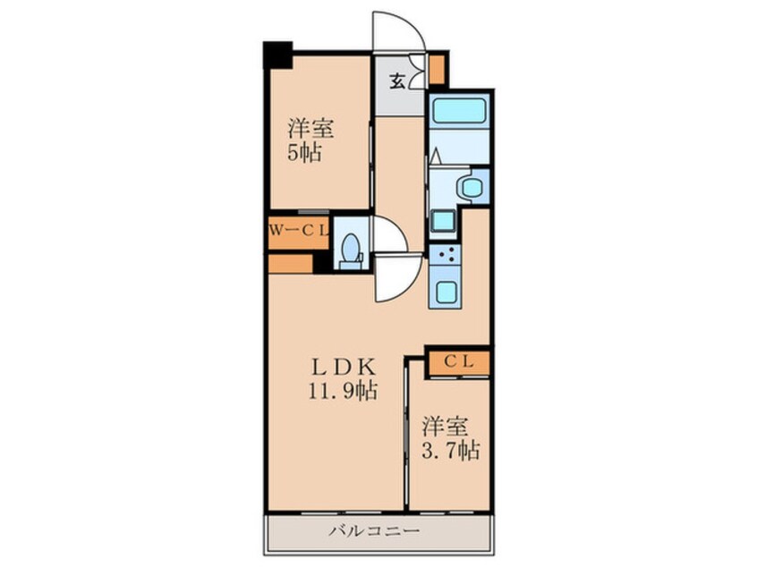 間取図 仮）ｺﾝﾀﾞｸﾄﾚｼﾞﾃﾞﾝｽFUTAJIMA