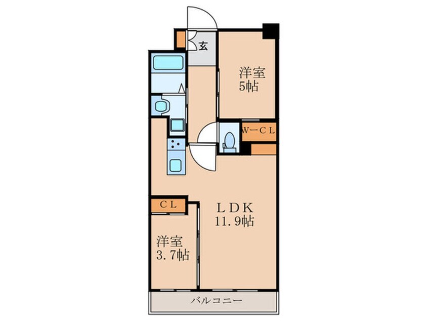 間取図 仮）ｺﾝﾀﾞｸﾄﾚｼﾞﾃﾞﾝｽFUTAJIMA