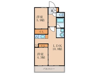 間取図 仮）ｺﾝﾀﾞｸﾄﾚｼﾞﾃﾞﾝｽFUTAJIMA