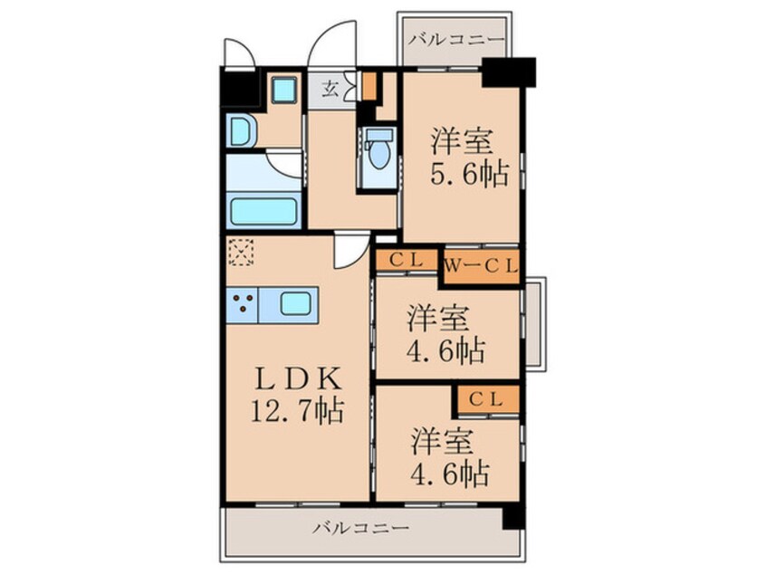 間取図 仮）ｺﾝﾀﾞｸﾄﾚｼﾞﾃﾞﾝｽFUTAJIMA