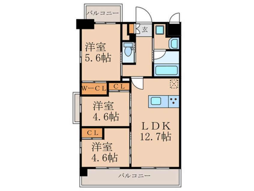 間取図 仮）ｺﾝﾀﾞｸﾄﾚｼﾞﾃﾞﾝｽFUTAJIMA