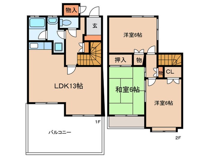 間取り図 ヒューメリア２２　１棟