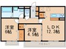 D-room三宅 2LDKの間取り