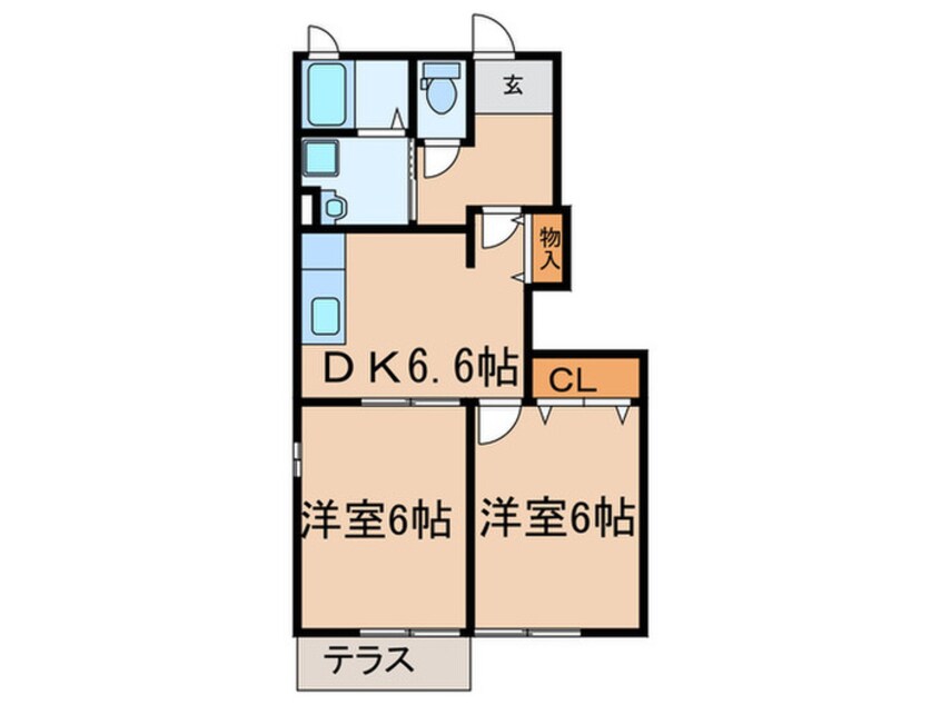 間取図 カルム尾崎Ｂ