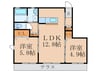 シャーメゾン志の 2LDKの間取り