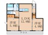 シャーメゾン志の 2LDKの間取り