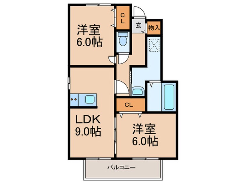 間取図 ウィズテリアB棟