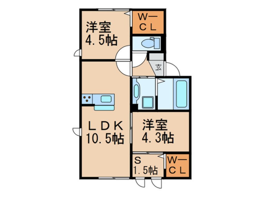 間取図 ロイヤルコート紬B棟