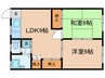 コーポ風 2LDKの間取り