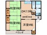 上の原ハイツ 3DKの間取り