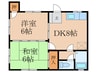 コ－ポ川江２ 2DKの間取り
