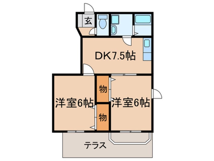 間取図 アヴェニ－ルコ－トひびきのＡ